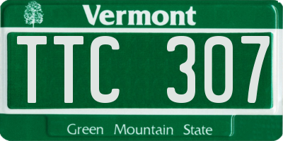 VT license plate TTC307