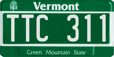 VT license plate TTC311