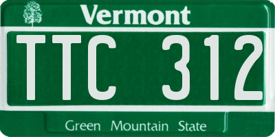 VT license plate TTC312