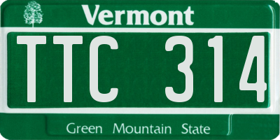 VT license plate TTC314