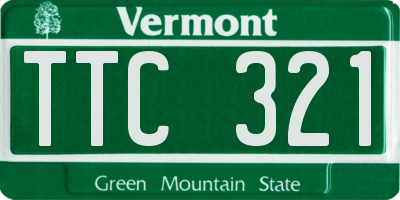 VT license plate TTC321