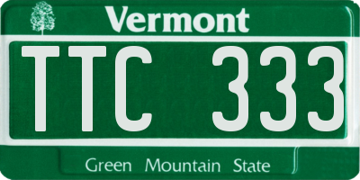 VT license plate TTC333
