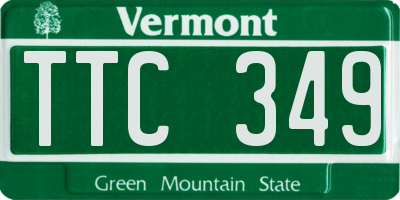 VT license plate TTC349