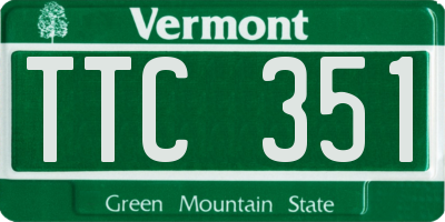 VT license plate TTC351