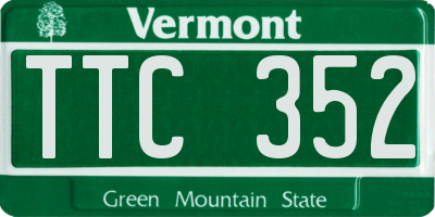 VT license plate TTC352