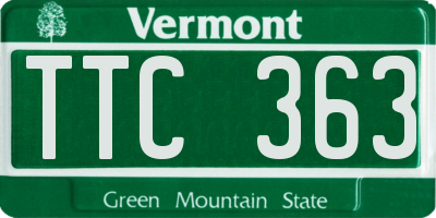 VT license plate TTC363
