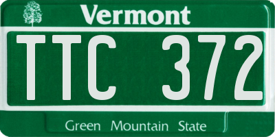 VT license plate TTC372