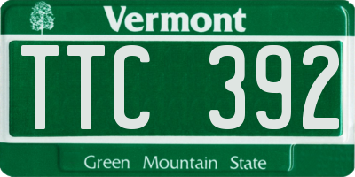 VT license plate TTC392