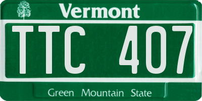 VT license plate TTC407
