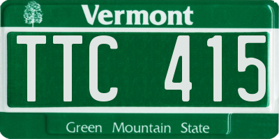 VT license plate TTC415