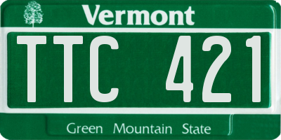 VT license plate TTC421