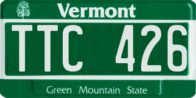 VT license plate TTC426