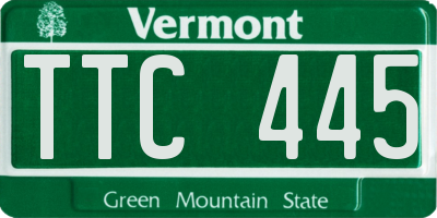 VT license plate TTC445