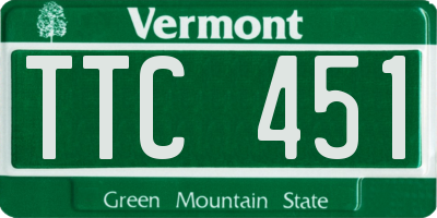 VT license plate TTC451
