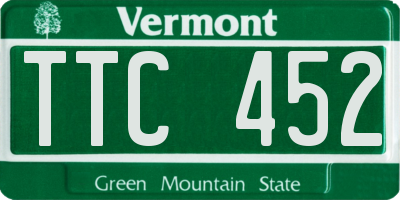 VT license plate TTC452