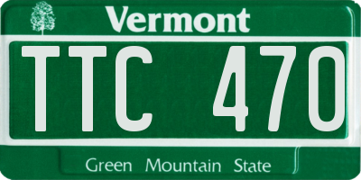 VT license plate TTC470
