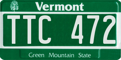 VT license plate TTC472