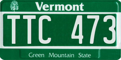 VT license plate TTC473