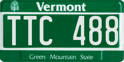 VT license plate TTC488