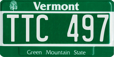VT license plate TTC497