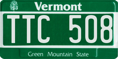 VT license plate TTC508