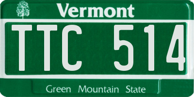 VT license plate TTC514