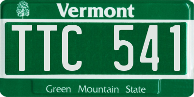VT license plate TTC541