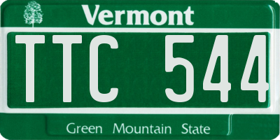 VT license plate TTC544