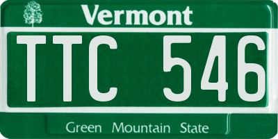 VT license plate TTC546