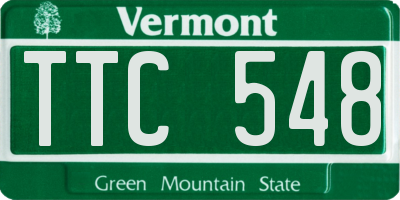 VT license plate TTC548