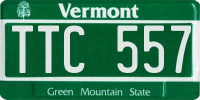 VT license plate TTC557
