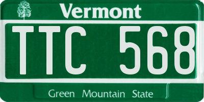 VT license plate TTC568