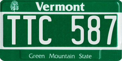 VT license plate TTC587