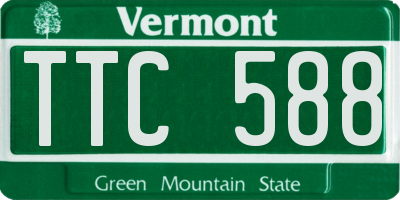 VT license plate TTC588