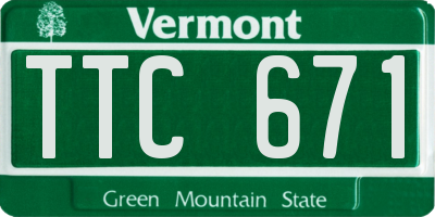 VT license plate TTC671