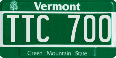 VT license plate TTC700