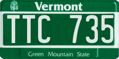 VT license plate TTC735