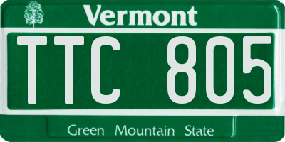 VT license plate TTC805