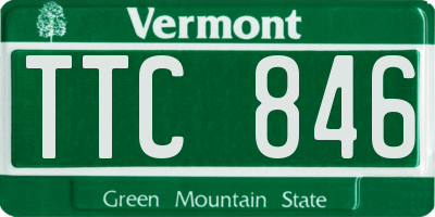 VT license plate TTC846