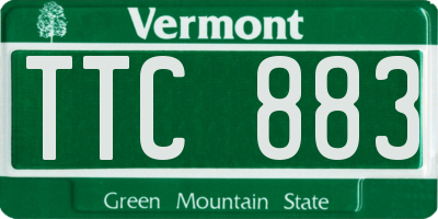 VT license plate TTC883