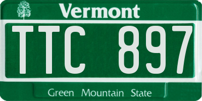 VT license plate TTC897