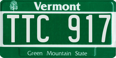 VT license plate TTC917