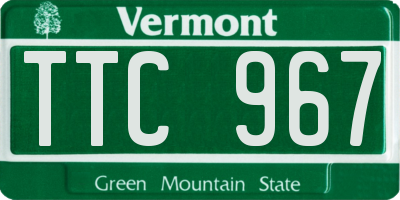 VT license plate TTC967