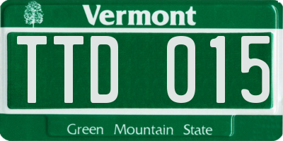 VT license plate TTD015
