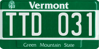VT license plate TTD031