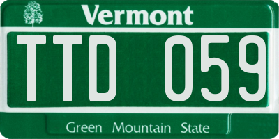 VT license plate TTD059