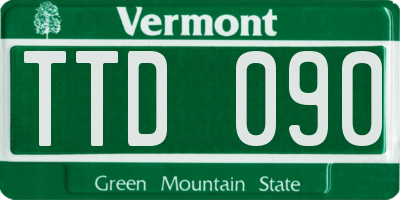 VT license plate TTD090