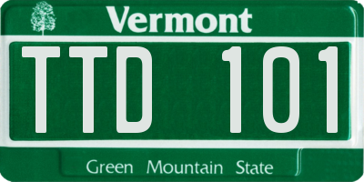 VT license plate TTD101