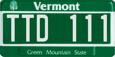 VT license plate TTD111