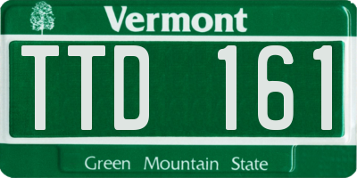 VT license plate TTD161